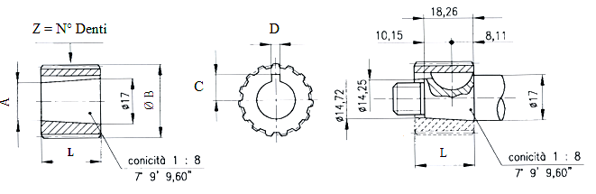 disegno per misure semigiunti
